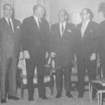 Rene Leongi, el primero a la izquierda; Arnulfo Arias,cuarto de izquierda a derecha; George Westerman el sexto en el mismo orden.